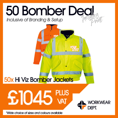 50 Bomber Deal - only £20.90 each including branding