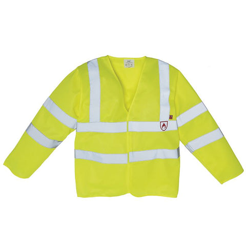 YK017 Flame-retardant hi-vis long sleeve waistcoat (HVJ200FR)