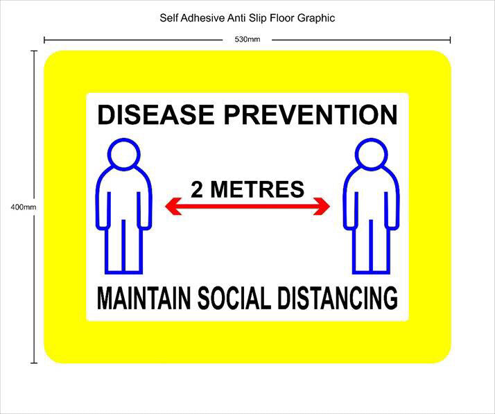 Disease Prevention Anti Slip Floor Graphic - COVID19