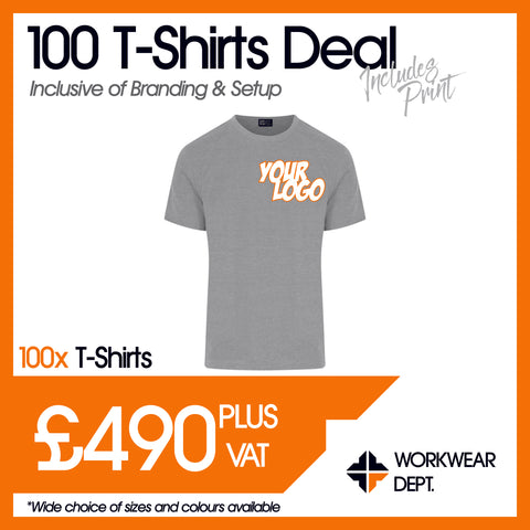 100 T-Shirt Deal - only £4.90 each