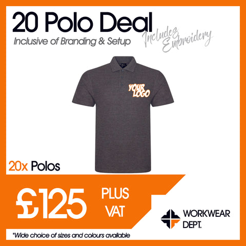20 Polo Deal - only £6.25 per shirt