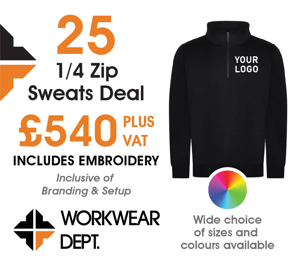25 x 1/4 Zip Sweatshirt Deal - From only £20.40 each