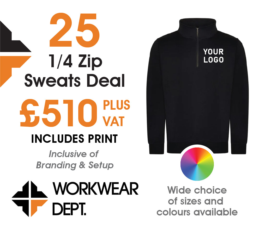 25 x 1/4 Zip Sweatshirt Deal - From only £20.40 each