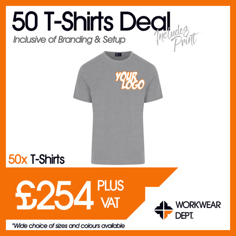 50 T-Shirt Deal - only £5.08 each