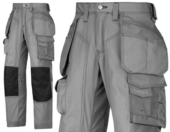 Snickers 32235804048 Floor Layer Trousers  Steel GreyBlack 48 Reg 48  W33 L32  Amazoncouk Fashion