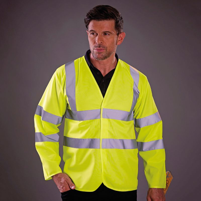 YK007 Hi-vis long sleeve waistcoat (HVJ200)