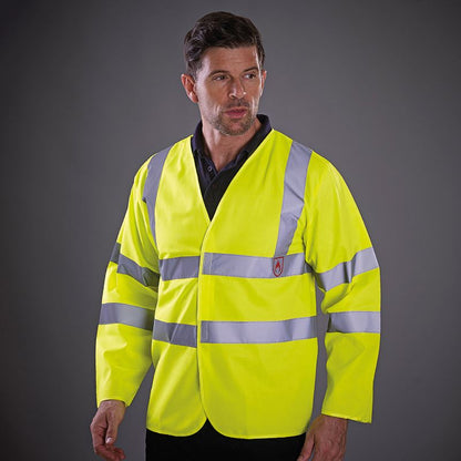 YK017 Flame-retardant hi-vis long sleeve waistcoat (HVJ200FR)