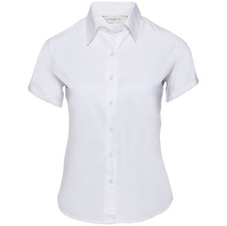 Russell Collection Women's short sleeve classic twill shirt (J917F)