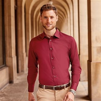 Russell Collection Easycare Fitted Shirt - Long sleeve (J946M)