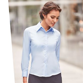 Russell Collection Women's Long Sleeve classic twill shirt (J956F)
