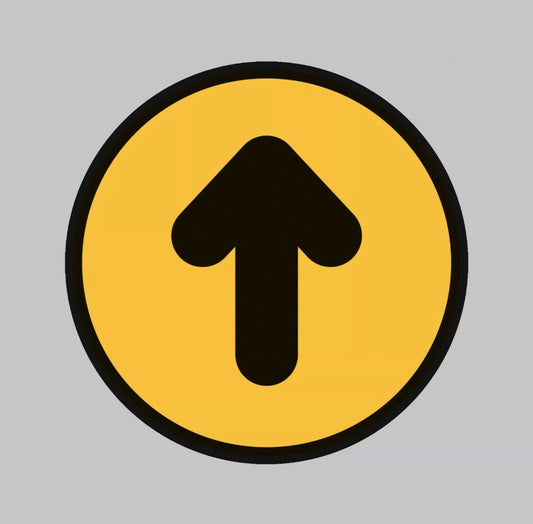 Pack of 10 Yellow / Black Arrow, Social Distance Sign - Anti Slip Floor Graphic