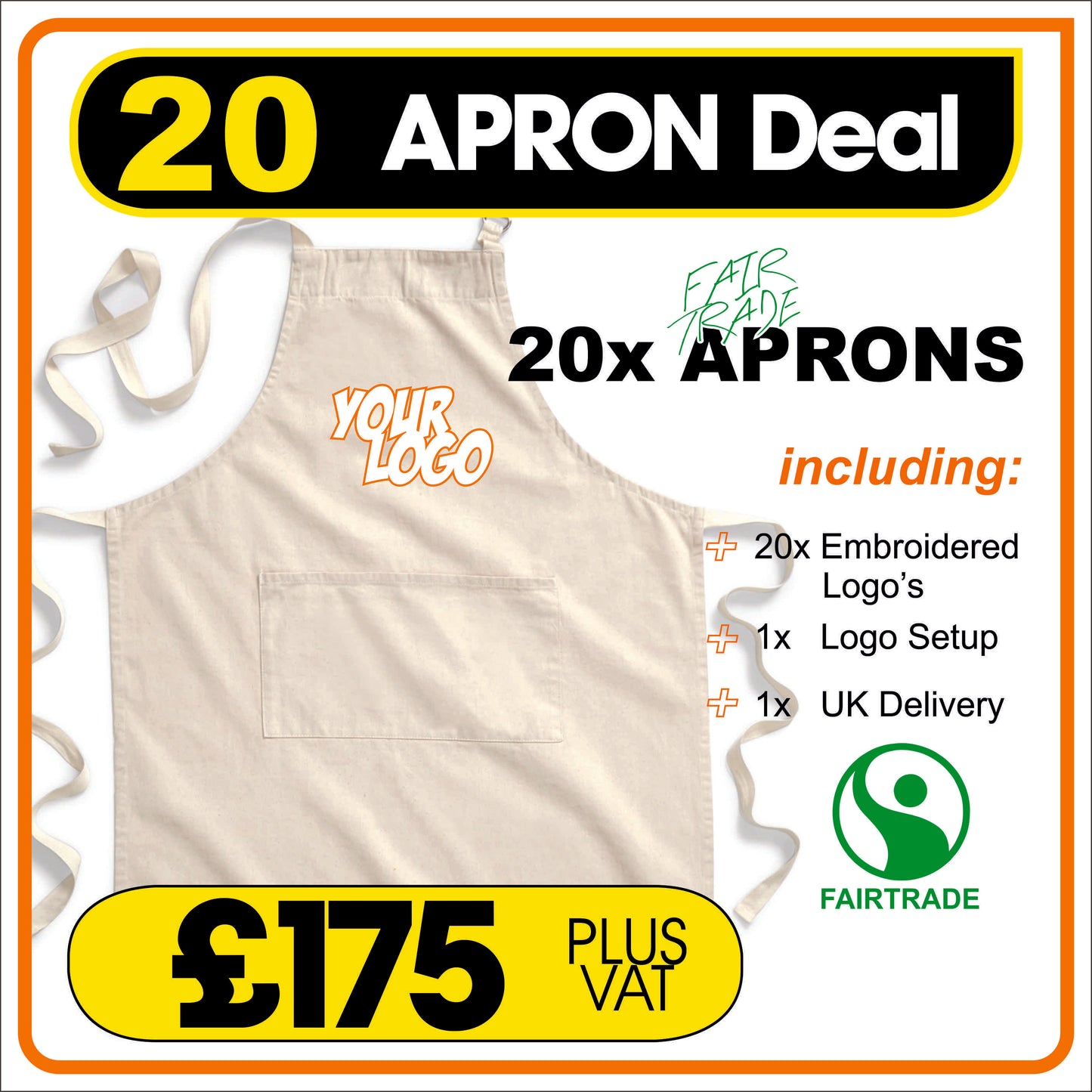 20 Apron Deal (embroidered) - only £8.75 Each