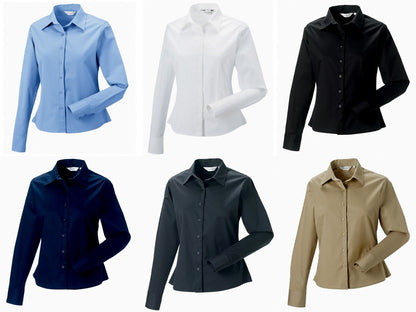 Russell Collection Women's long sleeve classic twill shirt (J916F)